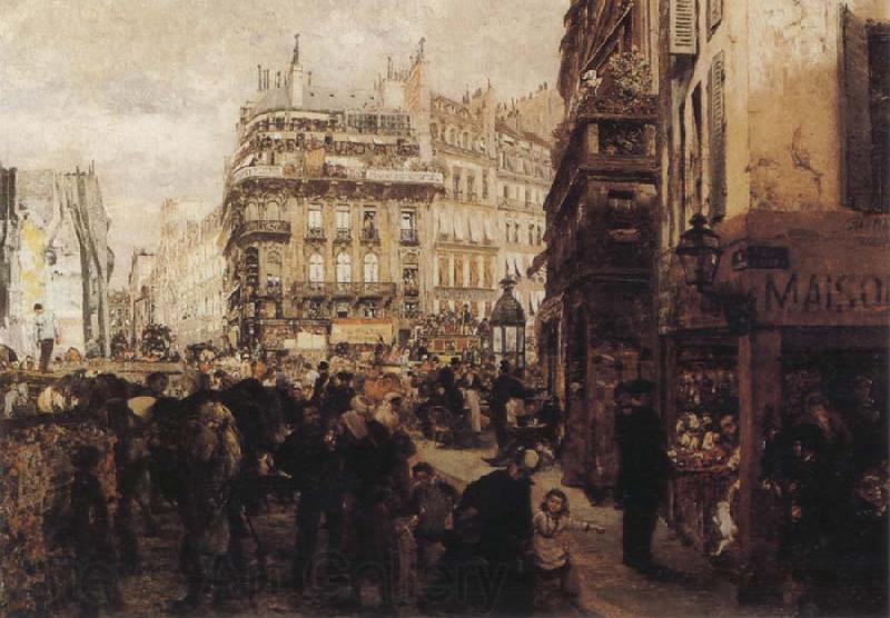 Adolph von Menzel A Paris Day Norge oil painting art